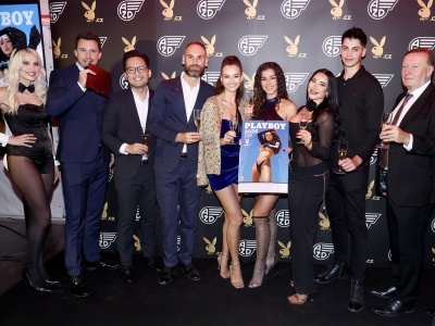 Křest oficiálního Playboy CZ kalendáře 2026 – Zdeněk Chrdle, Petr Mihle, Playmate Natali, Playmate Denisa Gudelj, Playboy Cover Star Julie Hojdyszová, Ján Bulka, Hiro, Karel Kašák, Playboy Bunnies